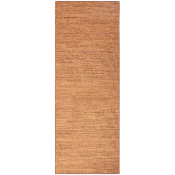 Nourison Washable Essentials Copper 2 ft. x 8 ft. All-over design Contemporary Runner Area Rug