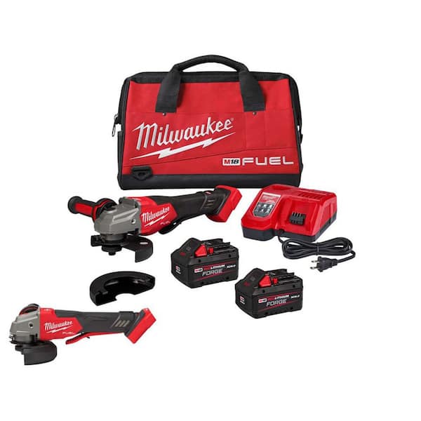 M18 FUEL ONE-KEY 18V Lith-Ion Cordless 4-1/2 in./6 in. Variable Speed Grinder w/ Two Batteries & 4-1/2 in./5 in. Grinder