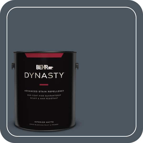 BEHR DYNASTY 1 gal. #N480-7 Midnight Blue One-Coat Hide Matte Interior Stain-Blocking Paint & Primer
