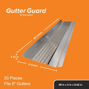 4 ft. L x 6 in. W All-Aluminum Gutter Guard in Mill (40 ft. Kit)