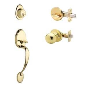 Copper Creek Colonial Satin Stainless Door Handleset and Ball Knob Trim ...