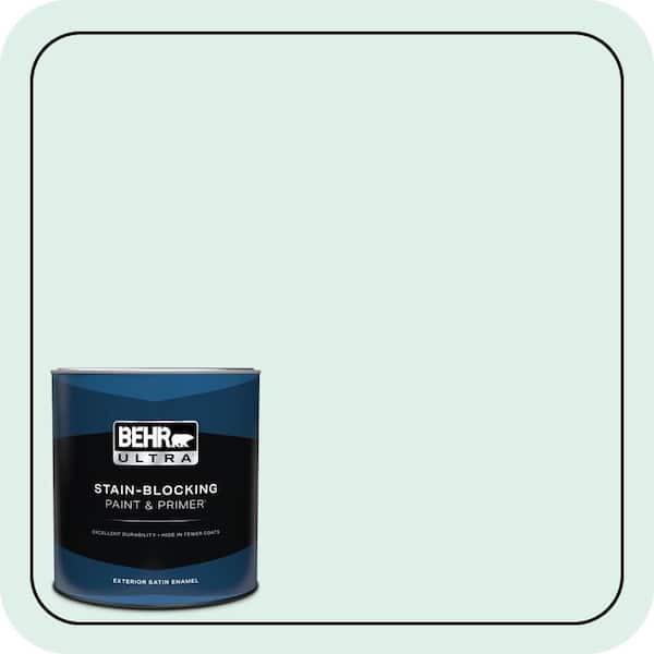 BEHR ULTRA 1 qt. #490C-1 Ice Cube Satin Enamel Exterior Paint & Primer