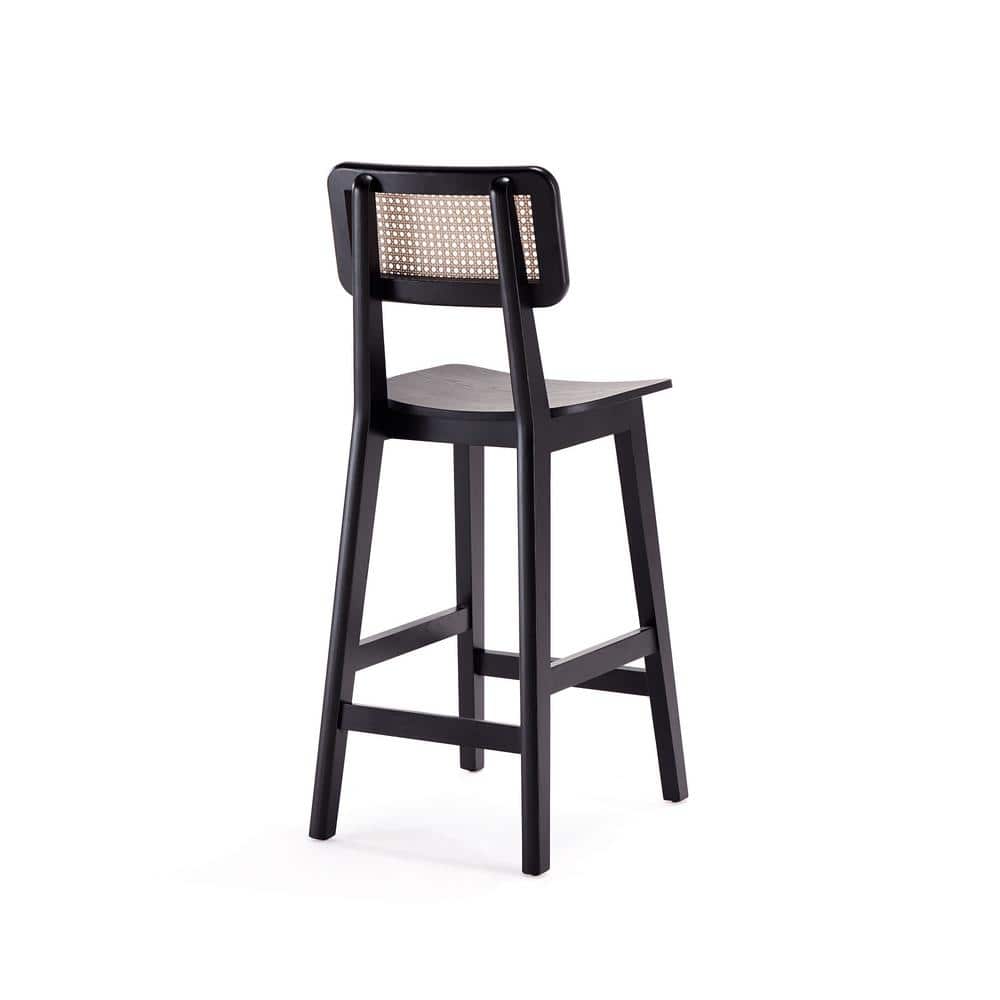 Ash Wood Black and Natural Cane Dining Chair