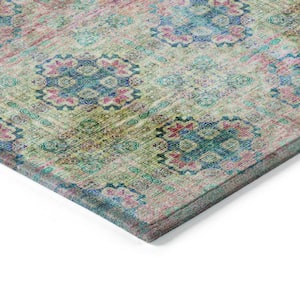 Chantille ACN557 Green 1 ft. 8 in. x 2 ft. 6 in. Machine Washable Indoor/Outdoor Geometric Area Rug