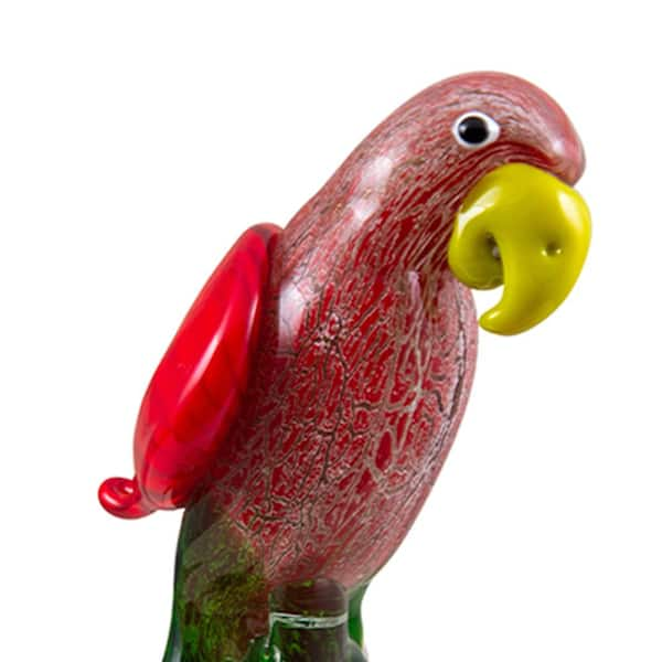 Ornament Living Room Table, Glass Figurine Animal Parrot