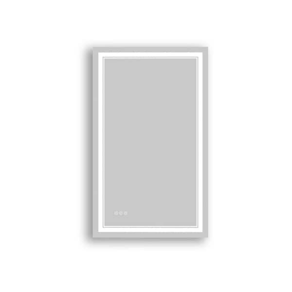 40 in. W x 24 in. H Frameless LED Wall Mounted Bathroom Vanity Mirror Light Anti Fog, Dimmable, Tricolor Temperature