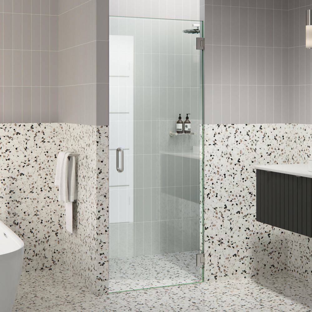 Albedo 78" Frameless Glass Shower Door with Brushed Nickel Hardware