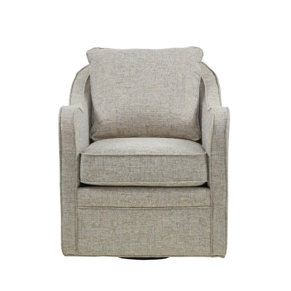 Grey Multi Swivel Accent Chair with Wood and Metal Base