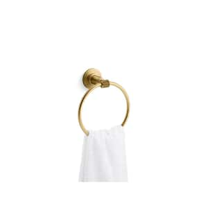 Torrington Wall Mounted Towel Ring in Vibrant Brushed Moderne Brass