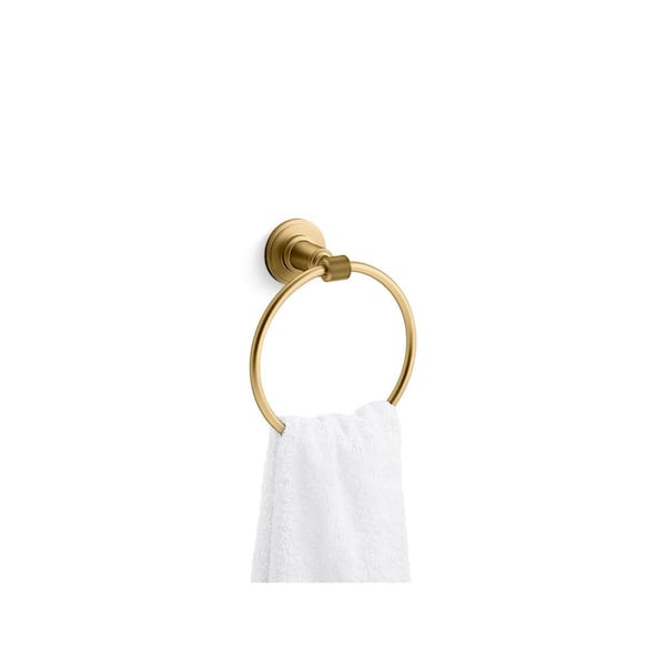 Torrington Wall Mounted Towel Ring in Vibrant Brushed Moderne Brass