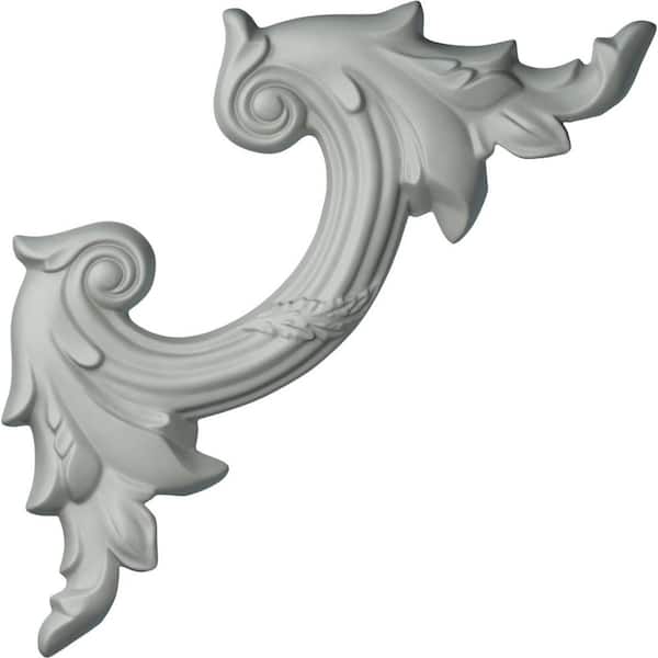 Ekena Millwork 14-1/4 in. x 1-1/4 in. x 14-1/4 in. Urethane Tirana Panel Moulding Corner (Matches Moulding PML01X00TI)