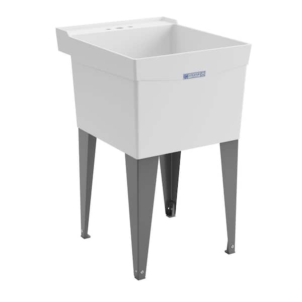 Utilatub 24 in. x 20 in. Structural Thermoplastic Floor-Mount Utility Tub in White