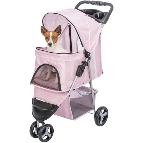 TRIXIE Foldable Pet Stroller for Cats and Dogs Pink 28957 The