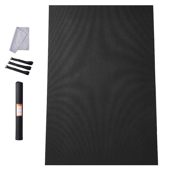 Gym Flooring Mat Covered 24 sq. ft. 0.28 T 72 in. L x 48 in. W Non Slip High Density Premium Yoga Mat Fitness Mat, Black