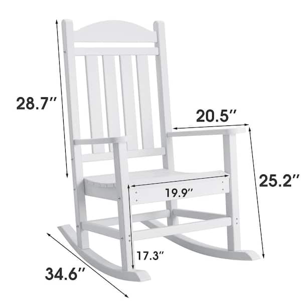 Chillrest White Plastic HDPE Outdoor Rocking Chair