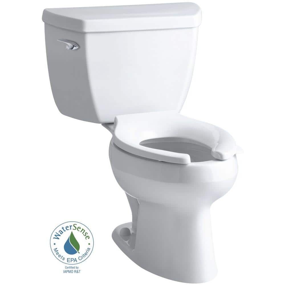 Wellworth High-Efficiency Elongated Two-Piece Toilet in White with Pressure Assist