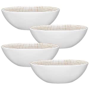 Khaki Hammock 7-1/2 in., 27 fl. oz. Khaki Porcelain Cereal Bowls (Set of 4)