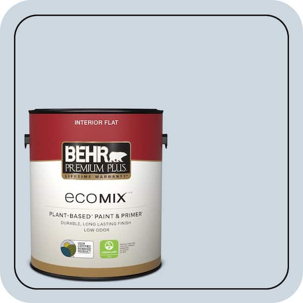 1 gal. #MQ3-60 Blue Gossamer Flat EcoMix Plant-Based Interior Paint & Primer