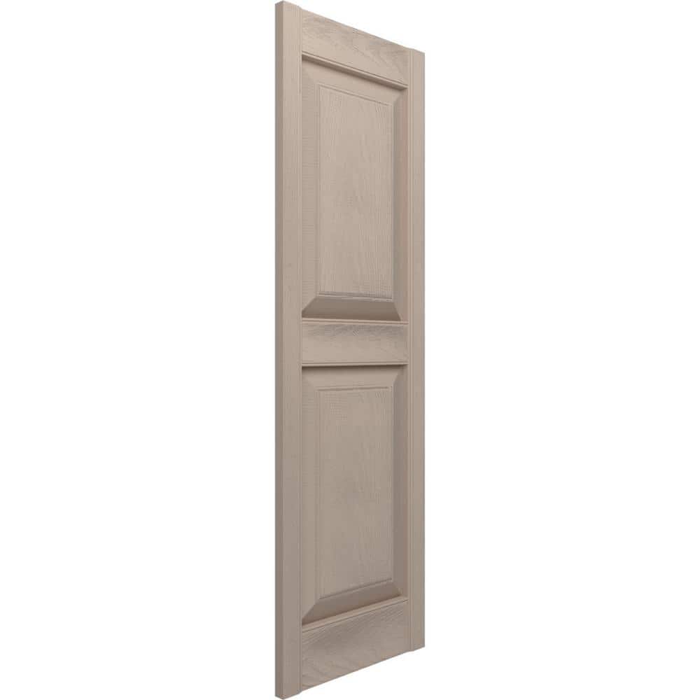 Wicker 12" x 63" Raised Panel Vinyl Decorative Shutters