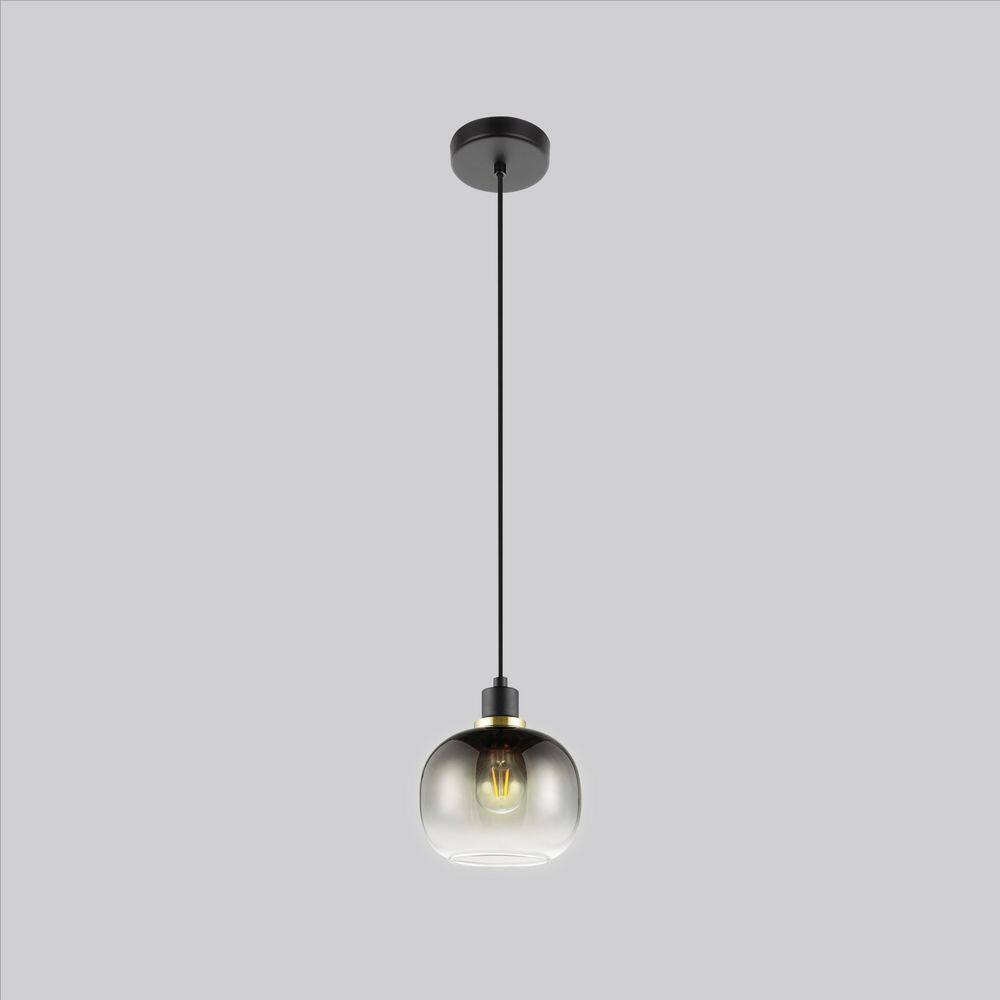Oilella 6" Black Glass Mini Pendant Light