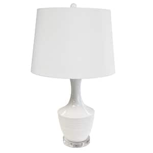 Goliath 30 in. 1 Light Gloss White LED Table Lamp