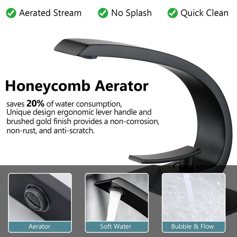 Matte Black Single-Handle High Arc Bathroom Faucet