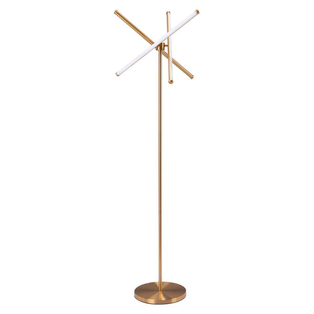 Adjustable Garza 65'' Gold and White Contemporary Floor Lamp