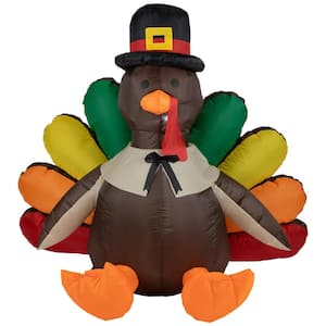 4 ft. Inflatable Lighted Thanksgiving Turkey Outdoor Decoration