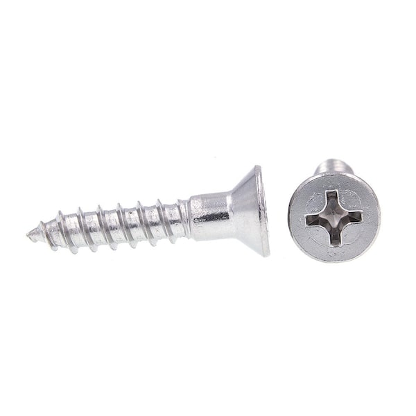 #14 x 1" Wood Screw Phillips Round Head Low Carbon Steel Zinc Plated 