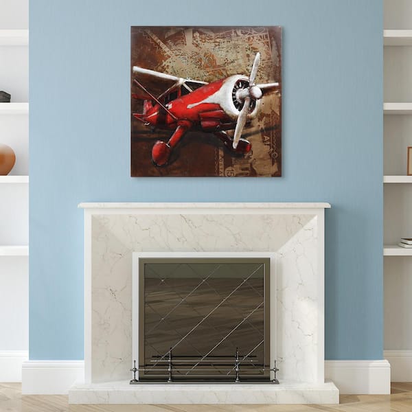 Empire Art Direct 40 in. x 40 in. "Helice" Mixed Media Iron Hand Painted Dimensional Wall Art