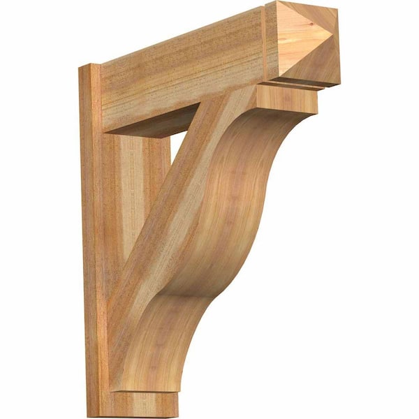 Ekena Millwork 8 in. x 30 in. x 30 in. Fuston Arts and Crafts Rough Sawn Western Red Cedar Outlooker