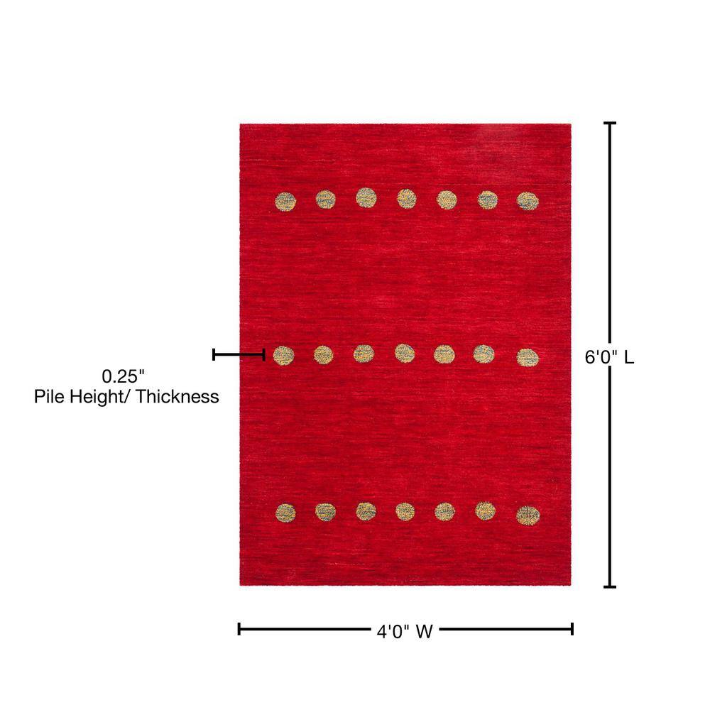 Reversible Hand-Knotted Woolen Delight Rug, Red, 4' x 6'