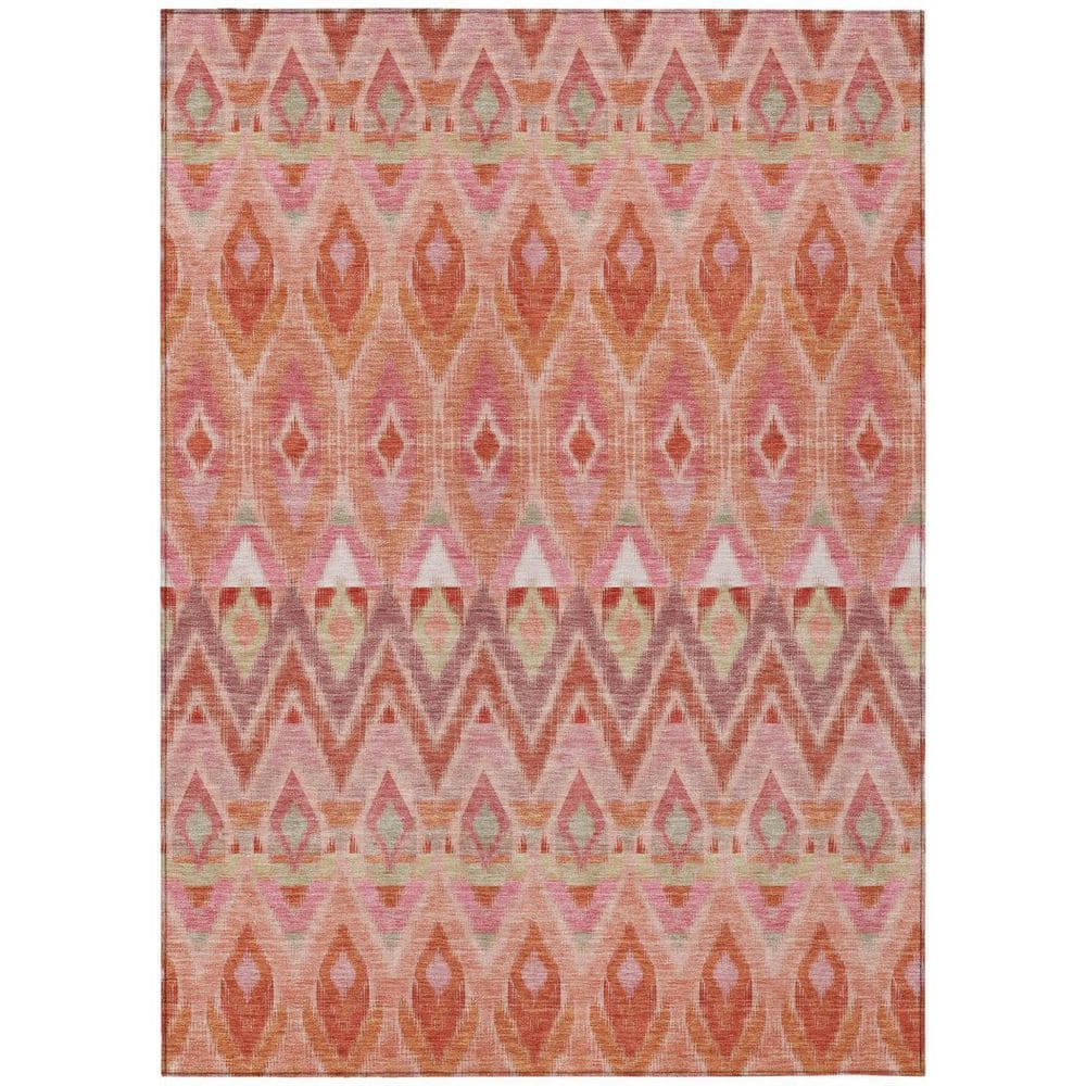 Pink, Salmon, Blush 9 ft. x 12 ft. Woven Oriental Polyester Rectangle Indoor/Outdoor Area Rug price history on PriceWatchPro