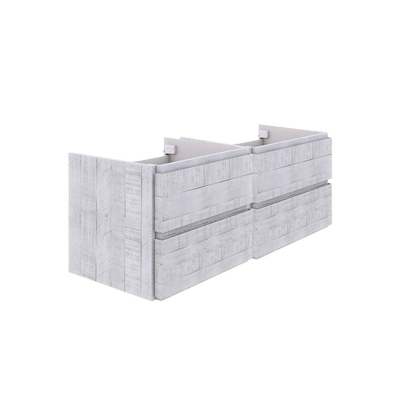 Fresca Formosa 46 in. Wall Mount Floating Double Bath Vanity Cabinet without Top in Rustic White