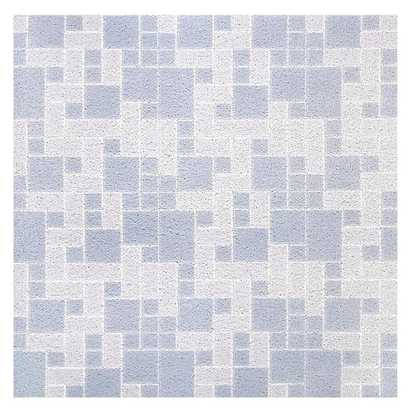 Btah Square Shower Mat Non Slip 36 in. x 36 in. L x Extra Large Loofah Textured Foot Massage Bathroom Wet, Grayish Blue