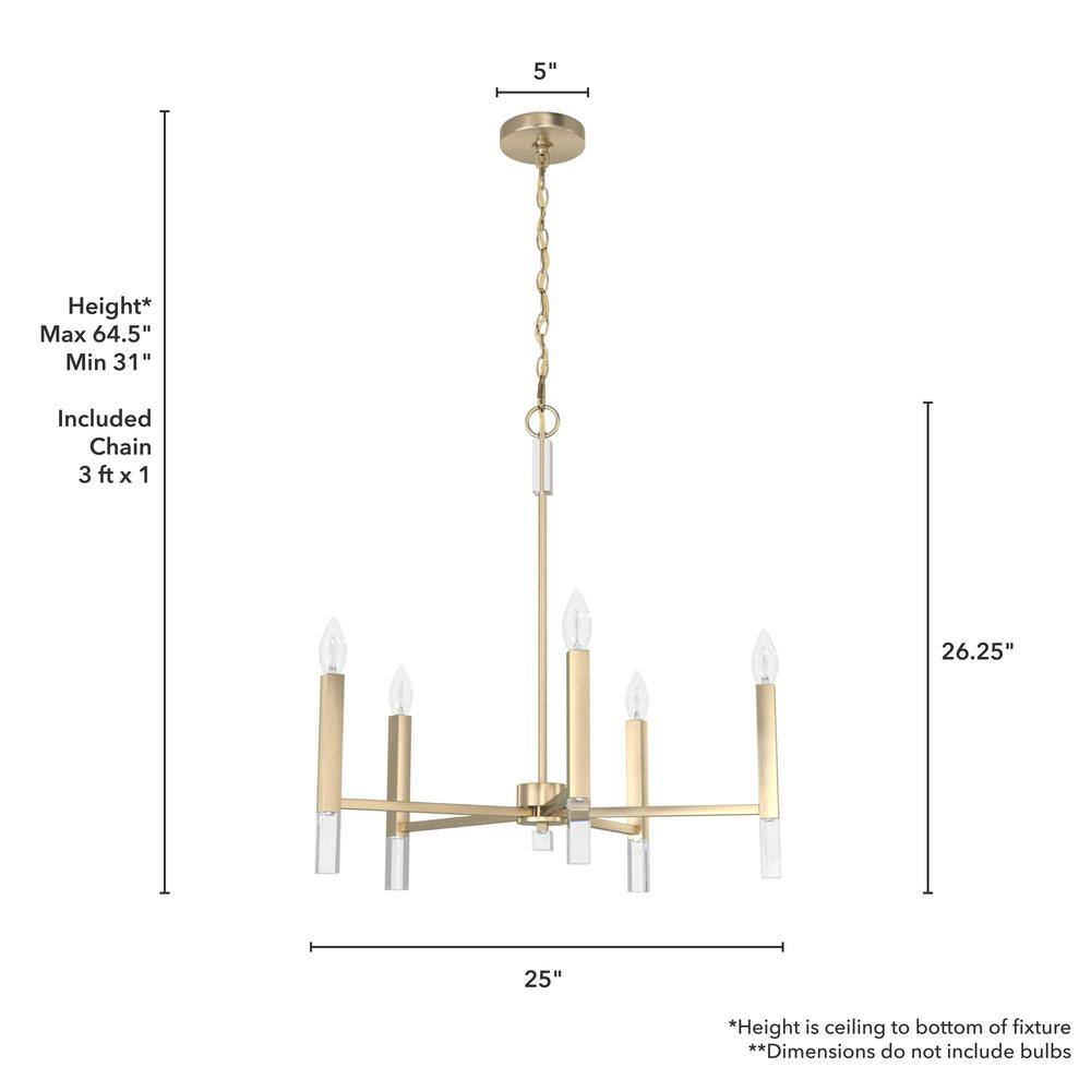 Alturas Gold Crystal 5-Light Candle Chandelier