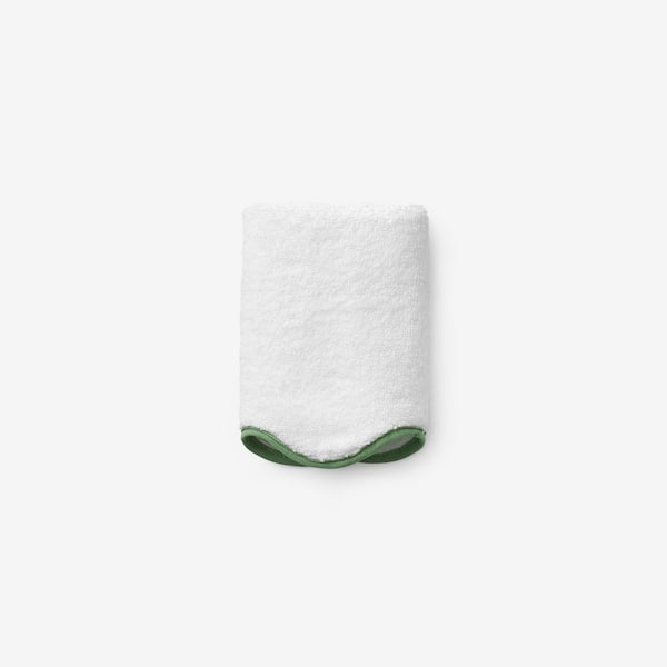 Company Cotton Scallop Green Cotton Wash Cloth