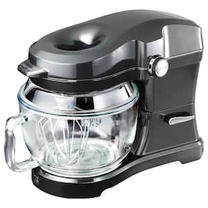 Elite Ovation 5 qt. Stand Mixer, 500W 10-Speed, Pour-In Top, Beater, Whisk, Dough Hook, Gray