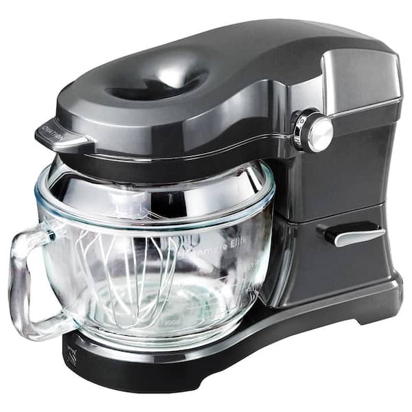 KENMORE Elite Ovation 5 qt. Stand Mixer, 500W 10-Speed, Pour-In Top, Beater, Whisk, Dough Hook, Gray