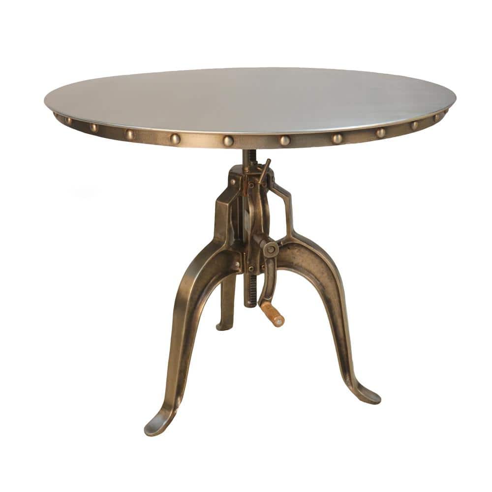 Mundra 36" Round Industrial Metal Counter Height Table