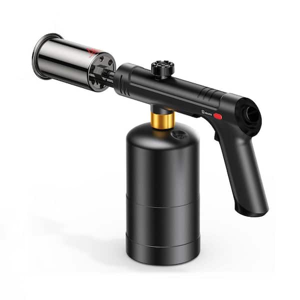 Propane Torch Gun Black Metal Kitchen Cooking Blow Torch with Safety Lock 1-Touch Max Fire for BBQ Grill Sous Vide
