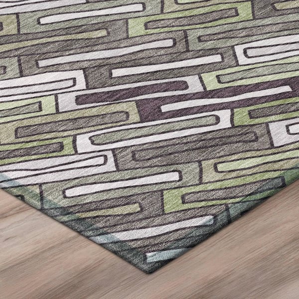 Chantille Machine Washable Indoor/Outdoor Abstract ACN3055 Fern 10 ft. x 14 ft. Area Rug