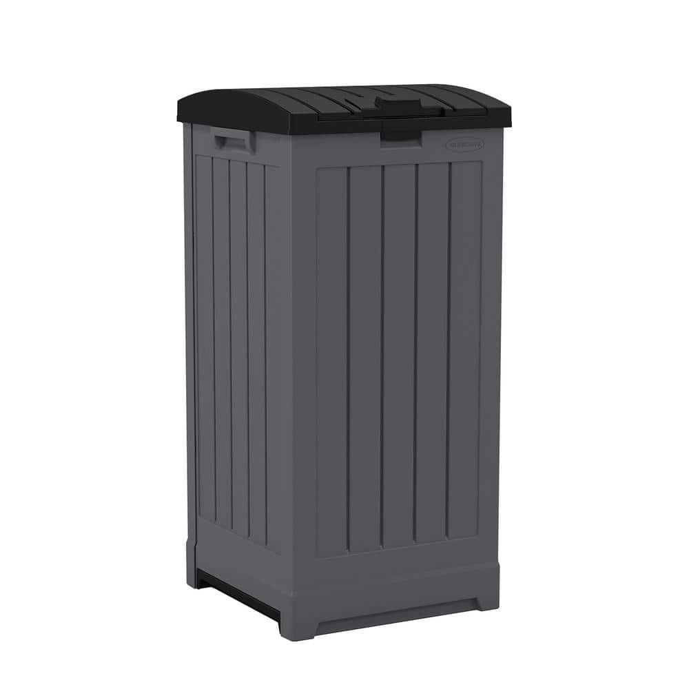 Keter Rockford Resin 38 Gallon Trash Can with Lid EASY CLEANING