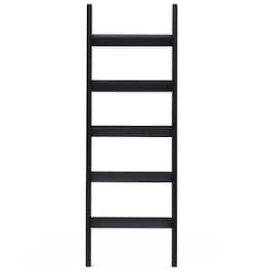 19.9 in. W Black Wood Decorative Wide Blanket Ladder