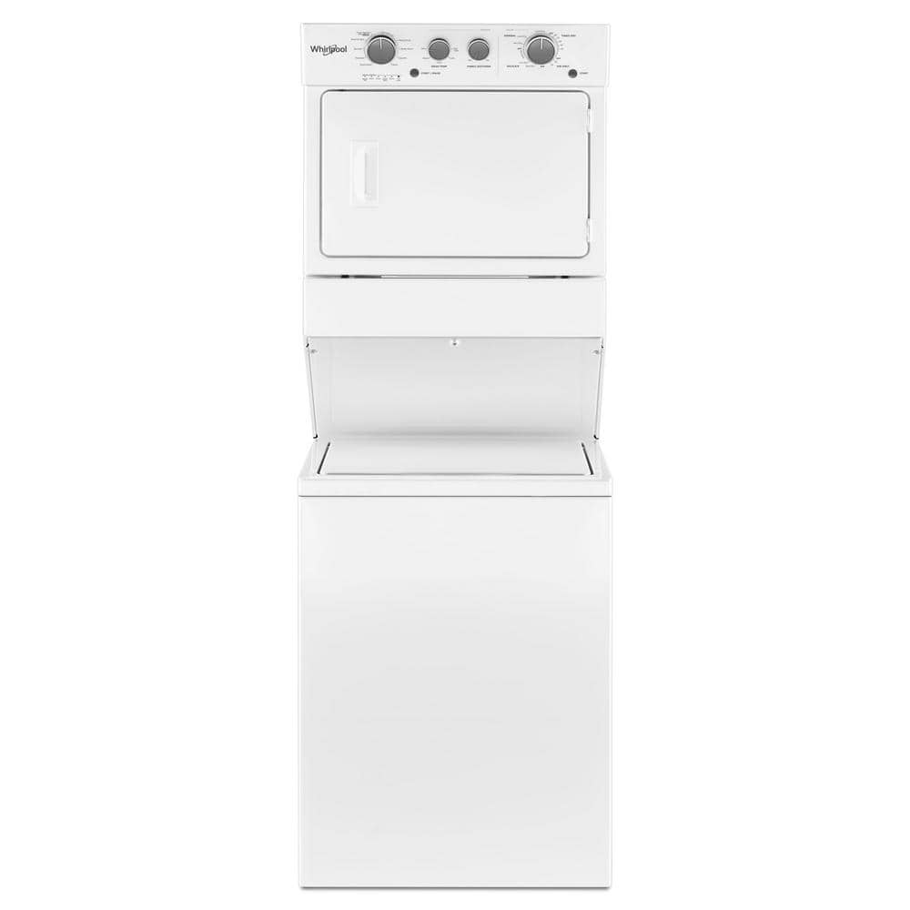Whirlpool 3.5 cu. ft. Stacked Washer and Electric Dryer with 9-Wash Cycles  and Auto Dry in White WETLV27HW - The Home Depot