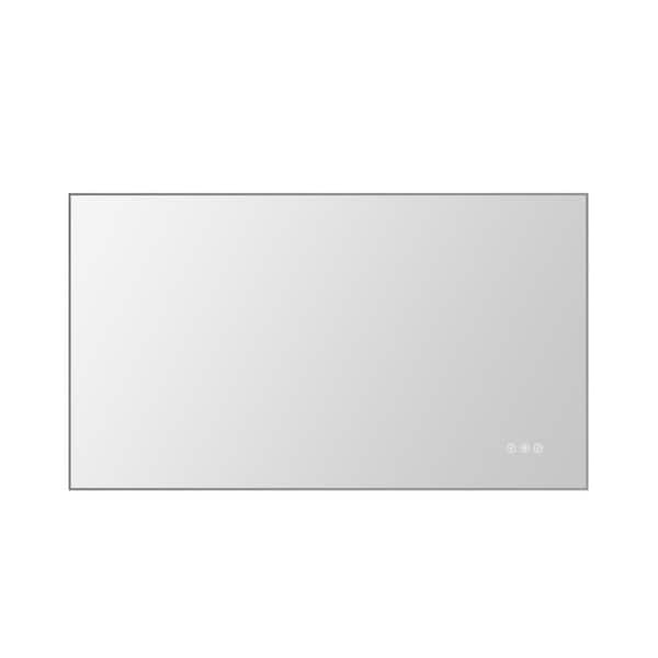 Unbranded 40.00 in. W x 24.00 in. H Rectangular Aluminium LED Framed Wall Bathroom Vanity Mirror in Sliver