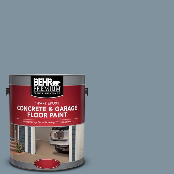 BEHR Premium 1 gal. #PFC-54 Blue Tundra 1-Part Epoxy Satin Interior/Exterior Concrete and Garage Floor Paint
