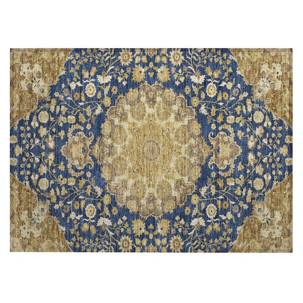 Chantille Machine Washable Indoor/Outdoor Abstract ACN2611 Navy 2 ft. x 3 ft. Accent Rug