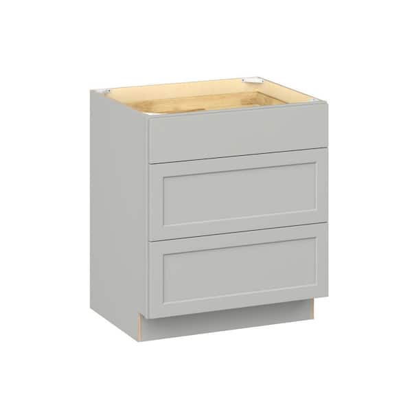 Emerson Whisper Gray Base 3 drawer Ready to Assemble Kitchen Cabinet (30 in. W x 34.5 in. H x 24 in. D)