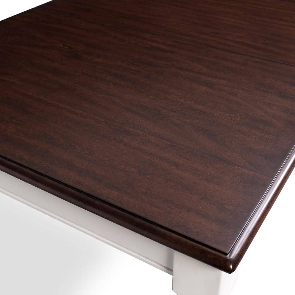 Shelby Extendable Solid Hardwood Dining Table in Antique White